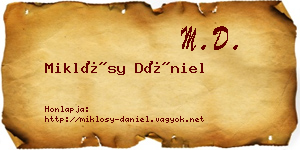 Miklósy Dániel névjegykártya